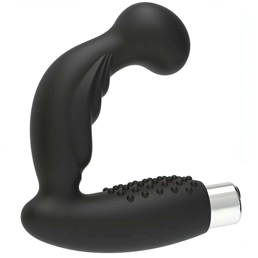 Silicone prostate and perineum massage stimulator - 10 vibration modes, Rechargeable, Black