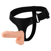 Strap-On realistico in TPR morbido con cintura in cuoio resistente - 17.5 cm Ø 4.3, Rosa Carne
