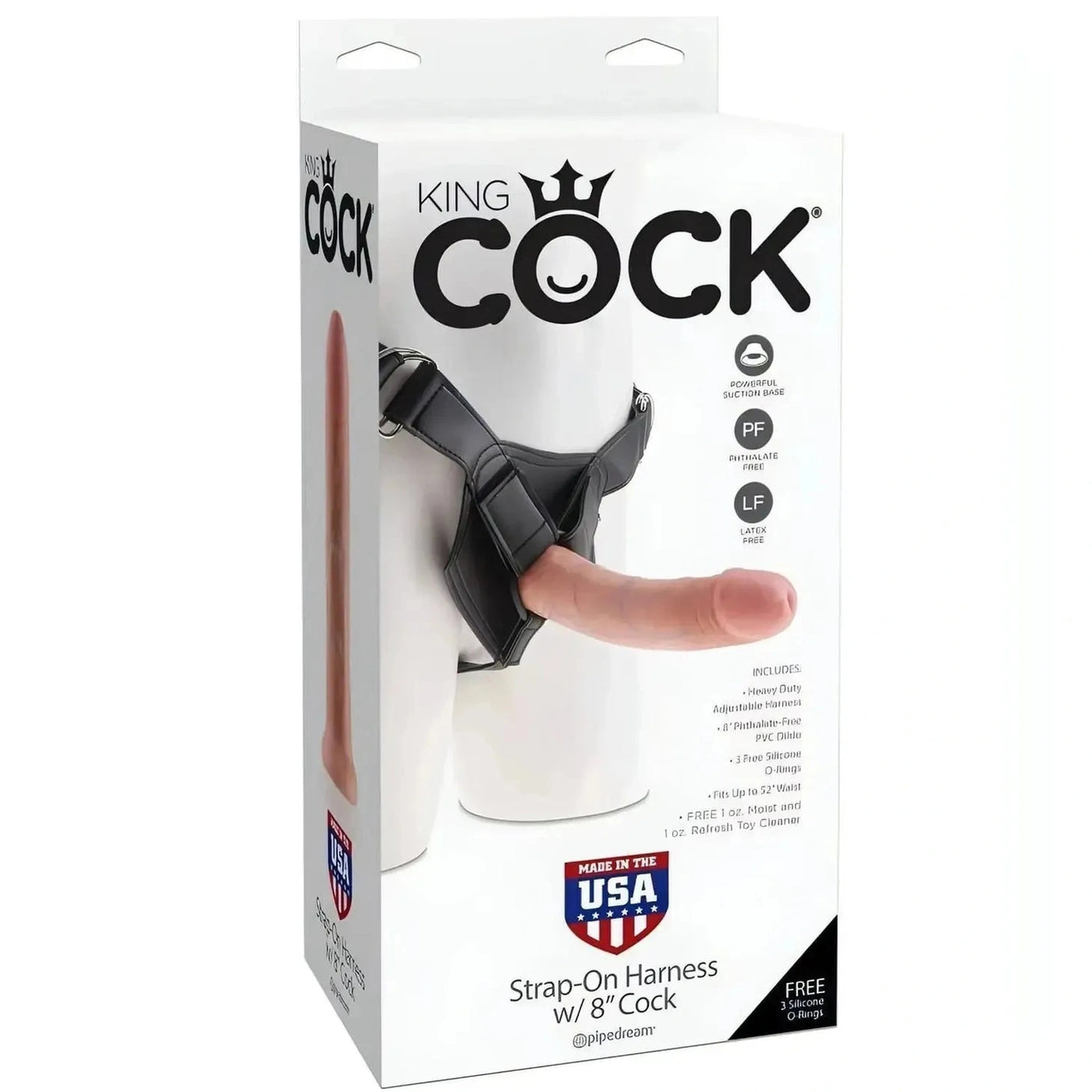 Strap-on realistico Made in USA 8″ - Rosa carne
