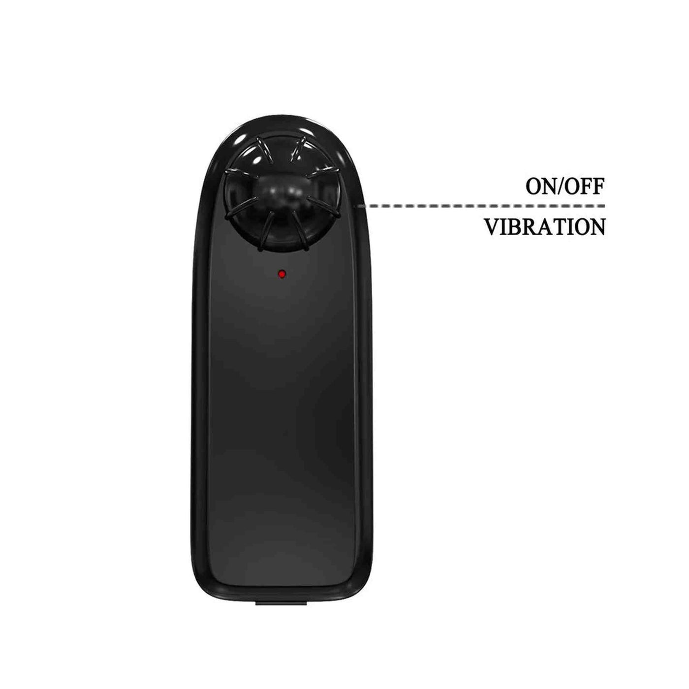 Telecomando nero per strapon con pulsanti vibrazione multispeed e indicatore LED
