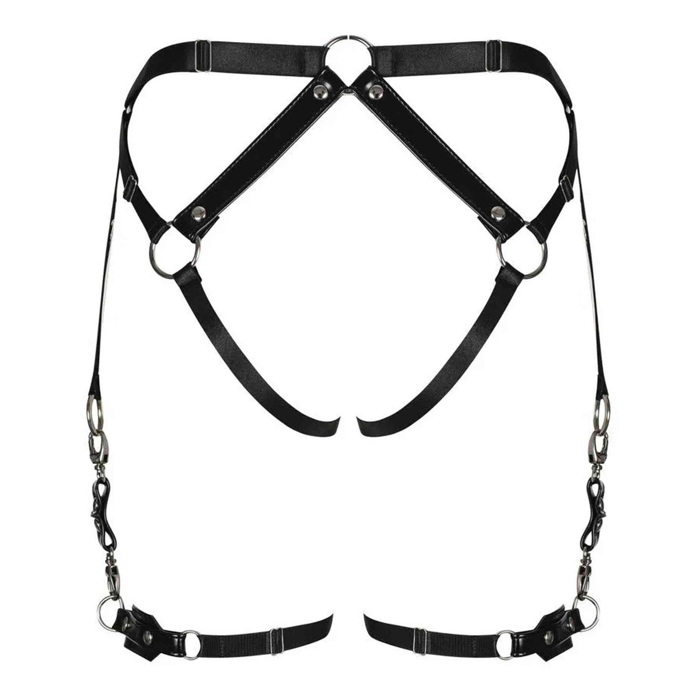 Strappy bondage harness con cinturino vita e cosce