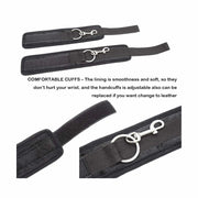 Straps da letto o da parete con 5 ganci per cavigliere o polsiere - Nero Lunghezza regolabile fino ad un massimo di 580 cm