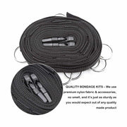 Straps da letto o da parete con 5 ganci per cavigliere o polsiere - Nero Lunghezza regolabile fino ad un massimo di 580 cm