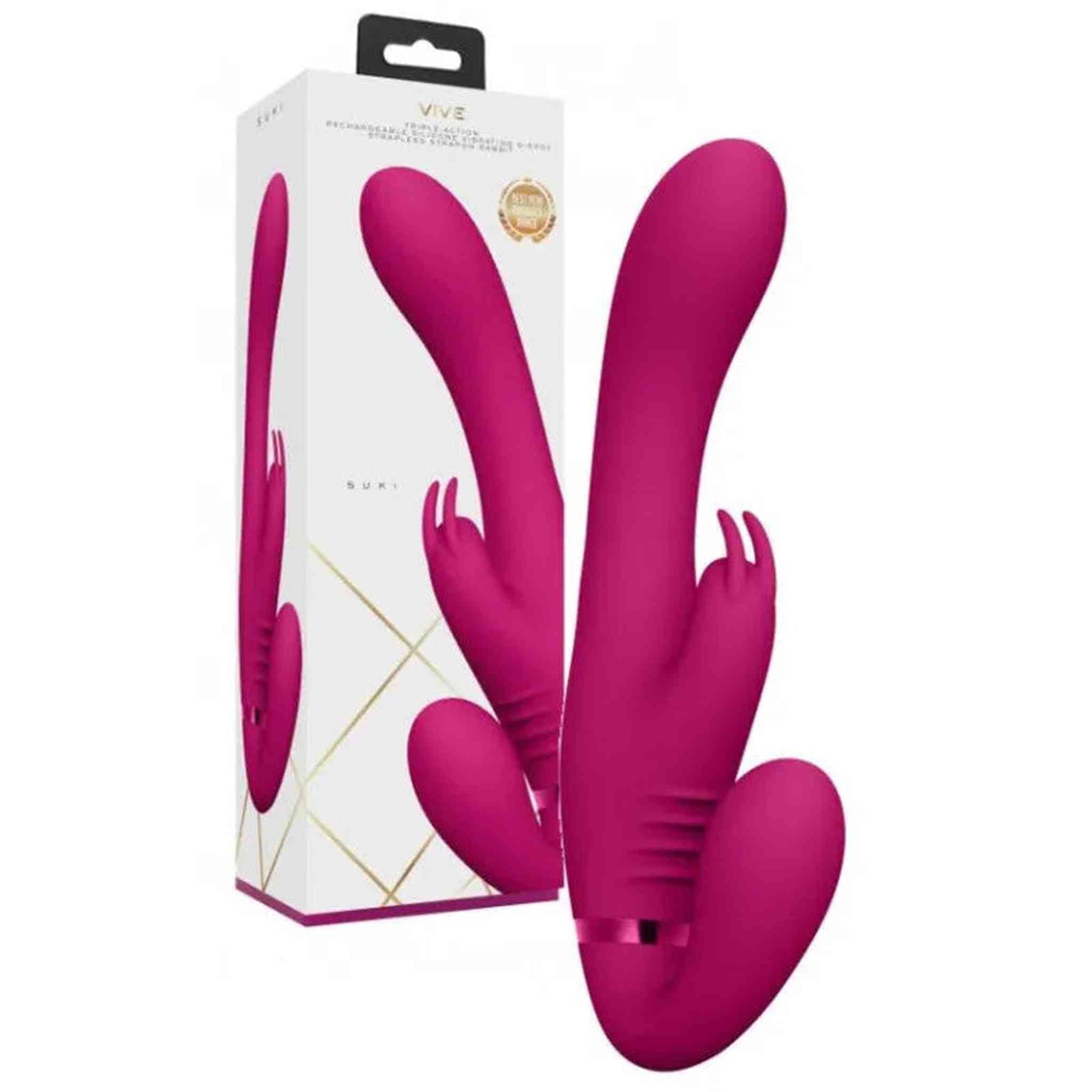 Suki Rabbit Strapon Strapless con 3 diversi motori