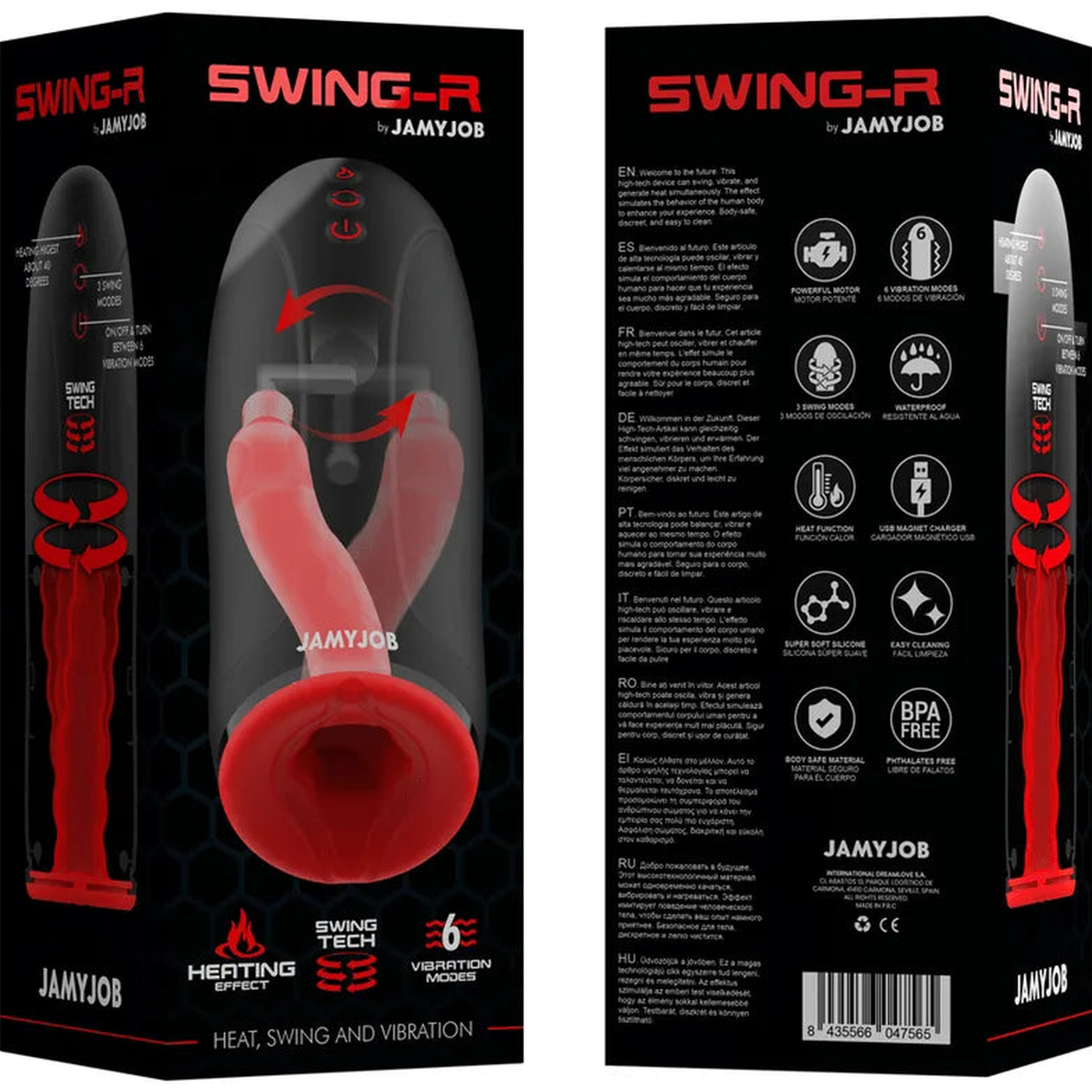 Swing-R Masturbatore 3 in 1 con Vibrazione, Rotazione e Riscaldamento