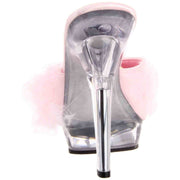 Tacco 13 cm Alto Plateau Trasparente Pelo Rosa