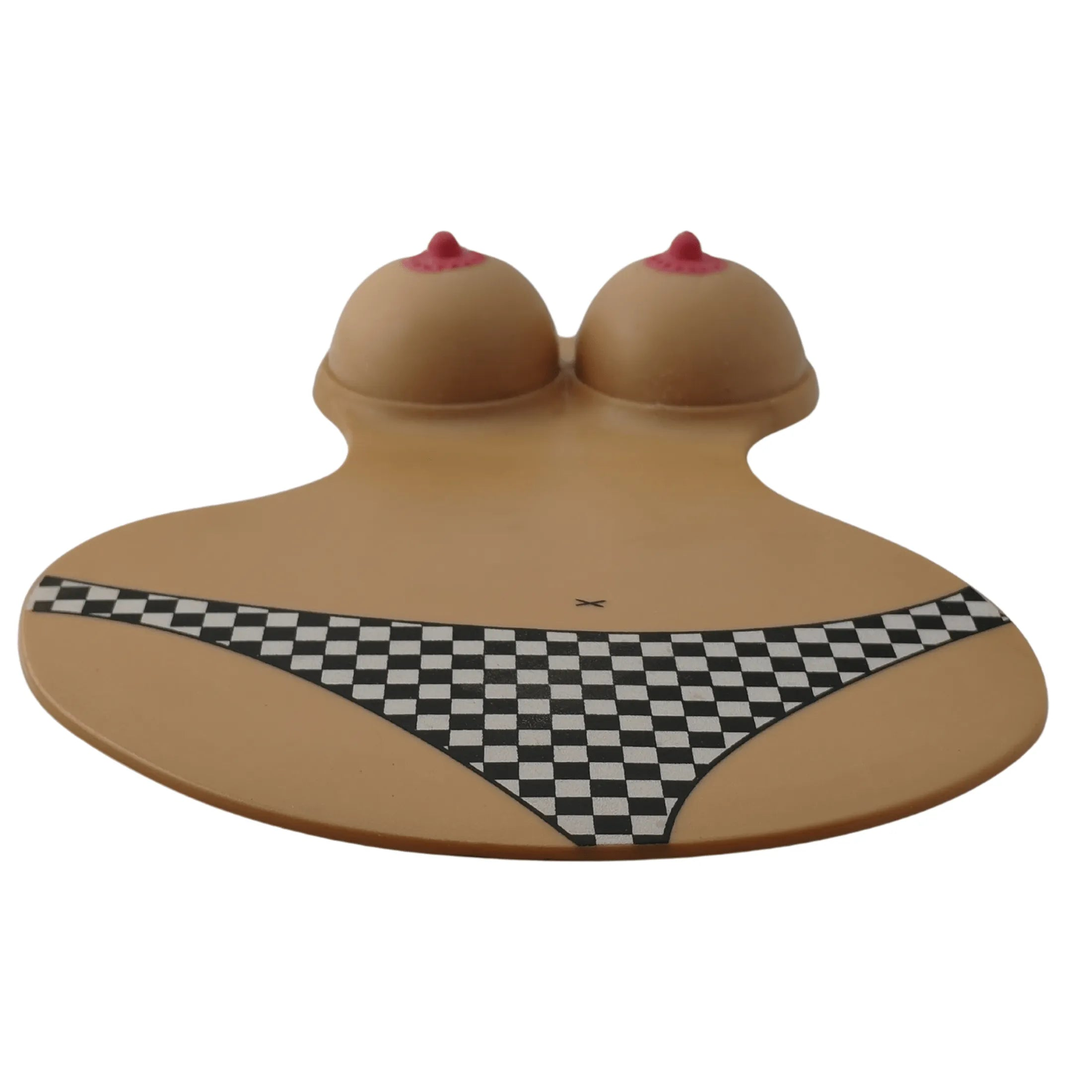 Tappetino mouse silhouette donna con seni antistress in rilievo