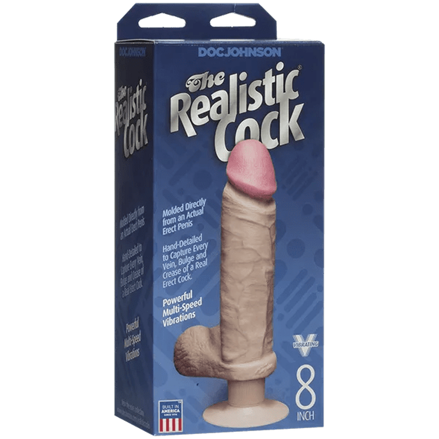 The Vibrating Realistic Cock 8″ - White