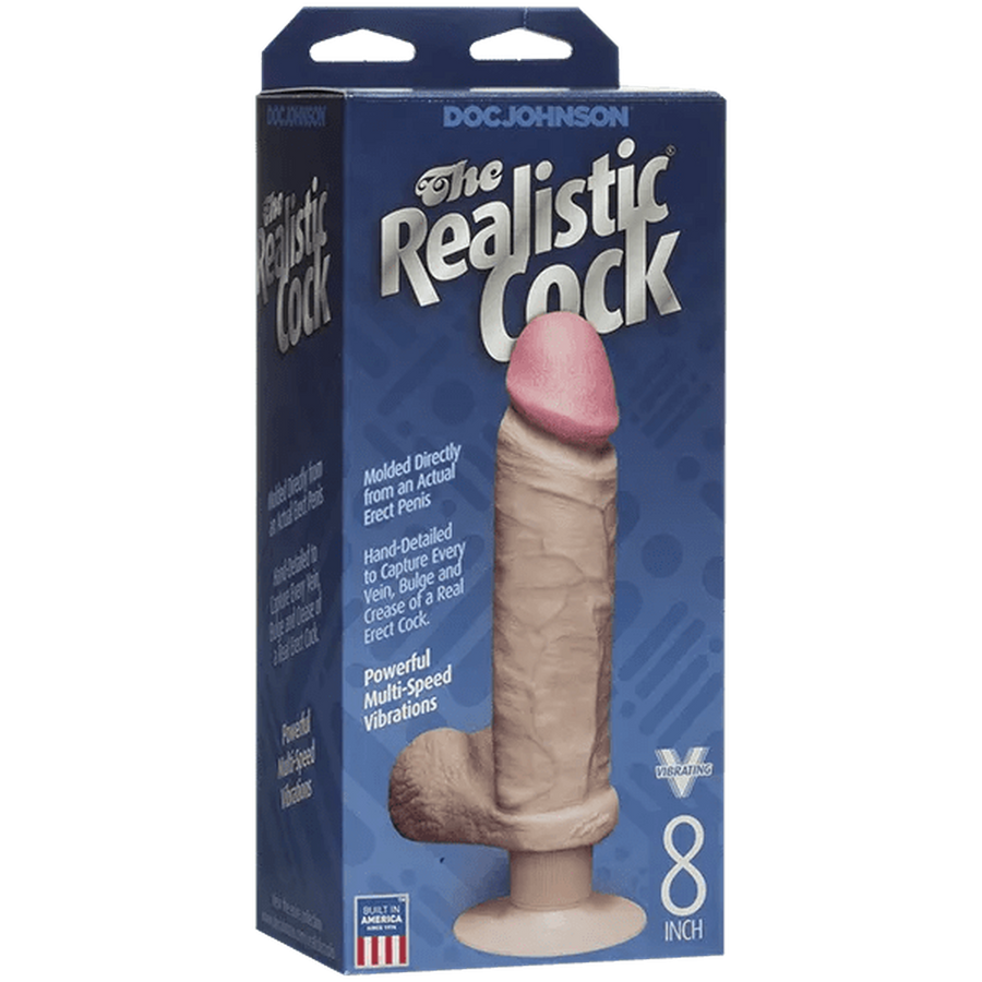 The Vibrating Realistic Cock 8″ - White