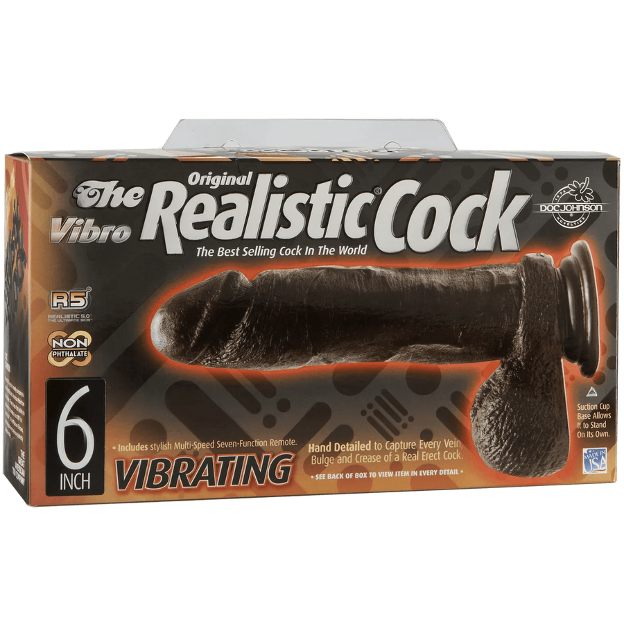 The Vibro Realistic Cock 6 inch Black
