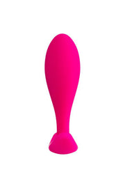 Plug anale rosa acceso corpo a goccia base piedistallo