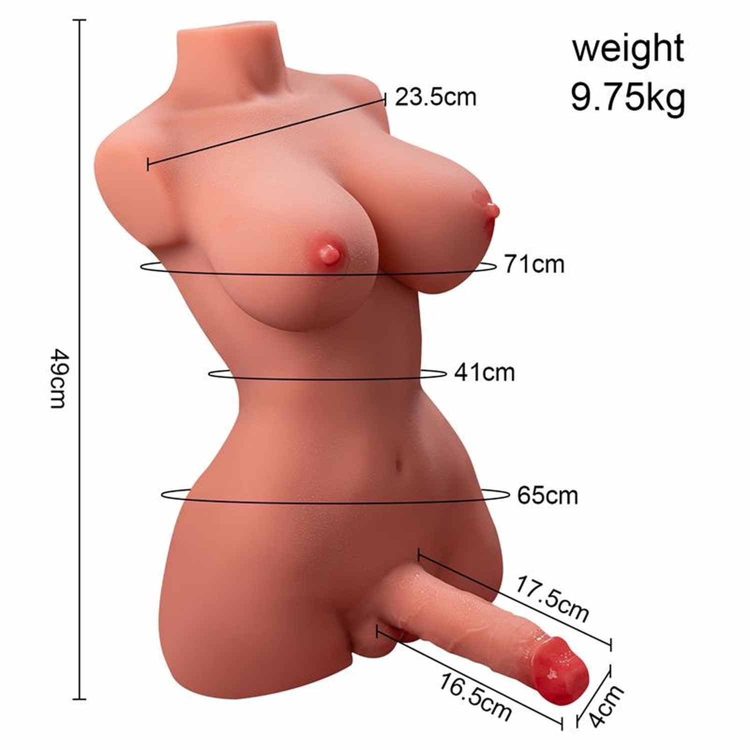 Torso Busto Trans con Pene a Spinta Pneumatica