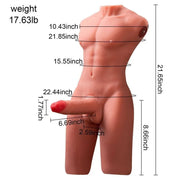Torso Uomo 8 kg Pene con Spinta Pneumatica e Vibrazione