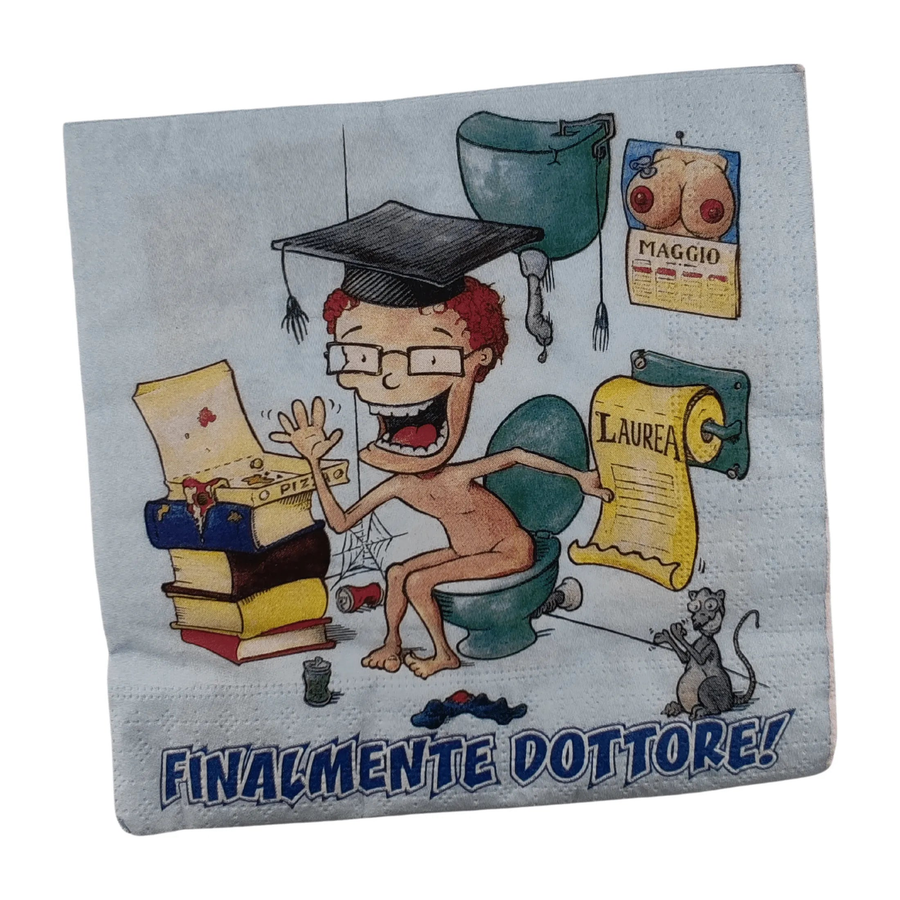 Scherzservietten „Endlich Doktor“