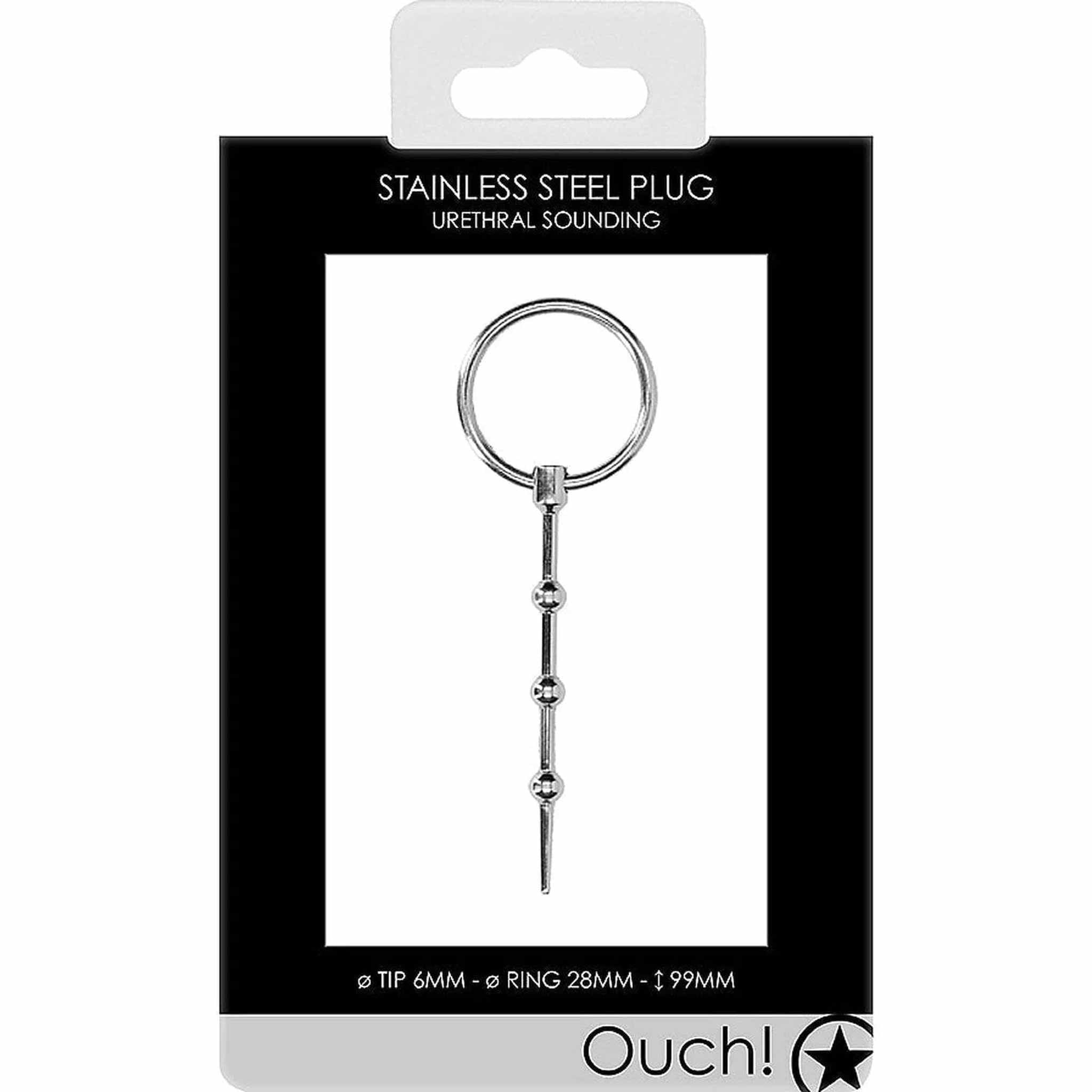 Urethral Sounding Metal Stick Lungo 99 mm con Diametro 6 mm