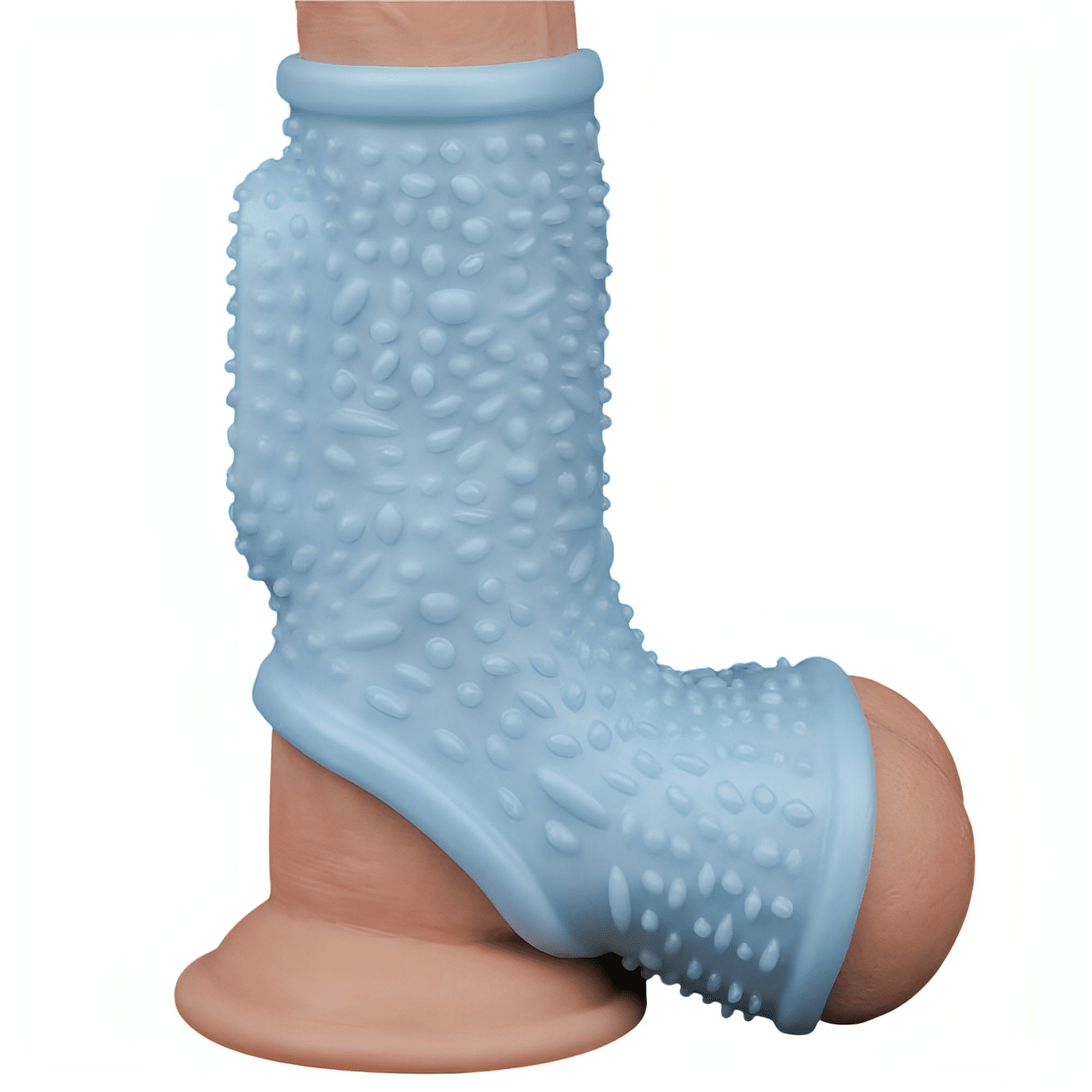 Vibrating Clouds Knights Guaina Fallica Intera Stimolante con Vibrazione - Azzurro - GoEstasy