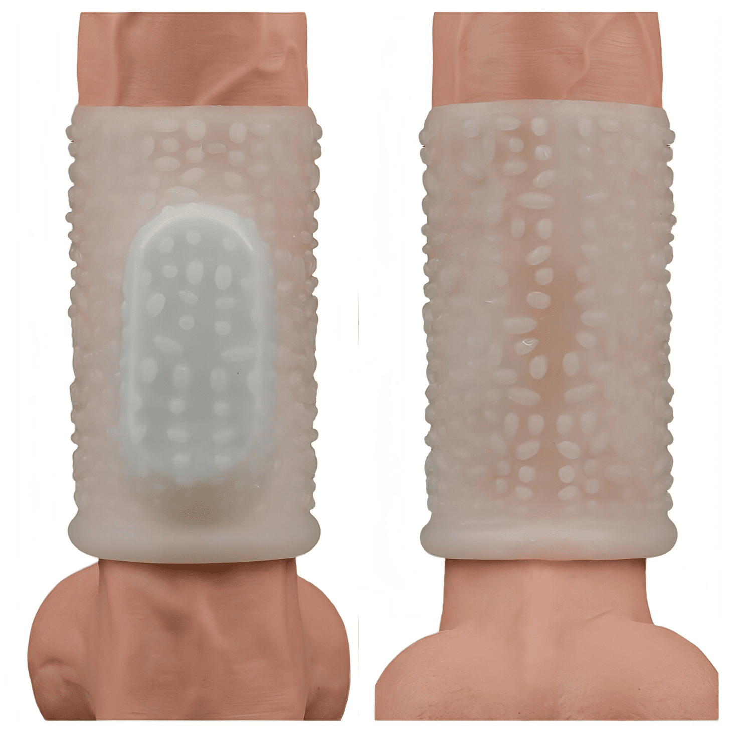 Vibrating Clouds Knights Guaina Fallica Stimolante con Vibrazione - Bianco - GoEstasy