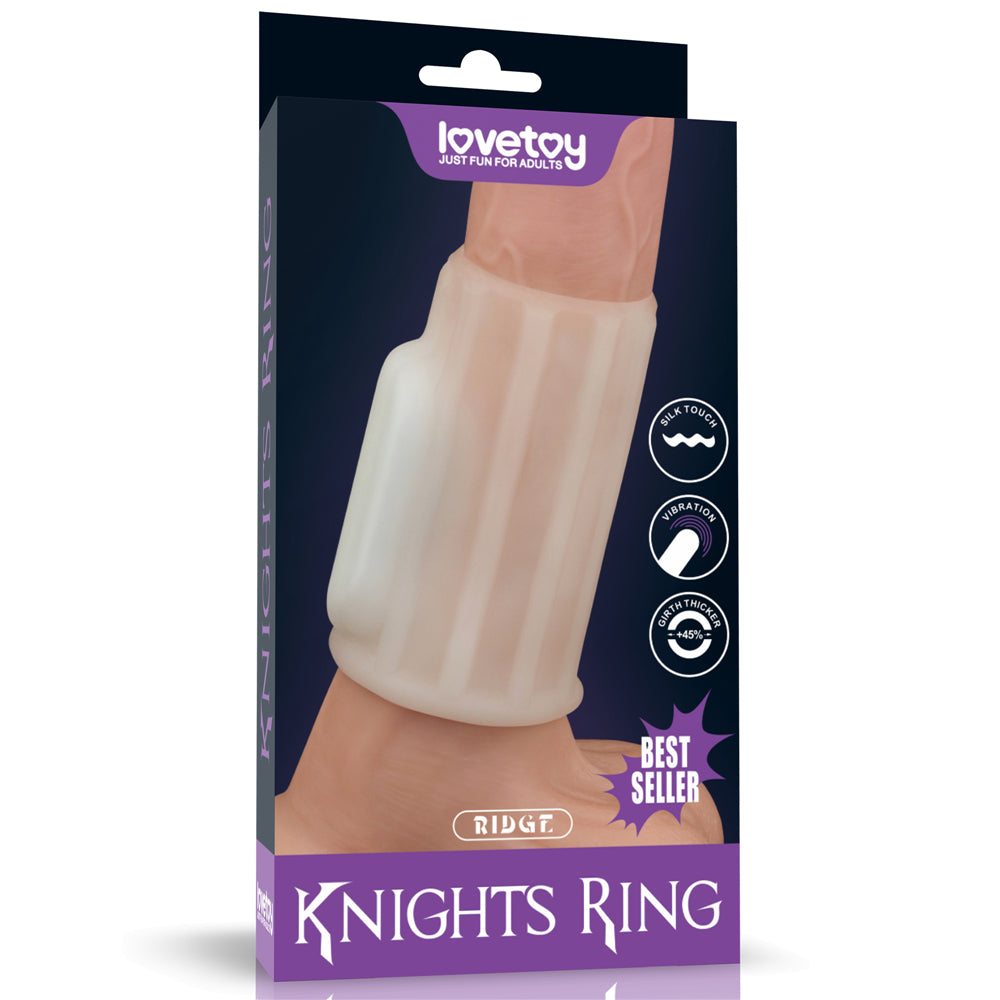 Vibrating Ridge Knights Ring (White) - GoEstasy