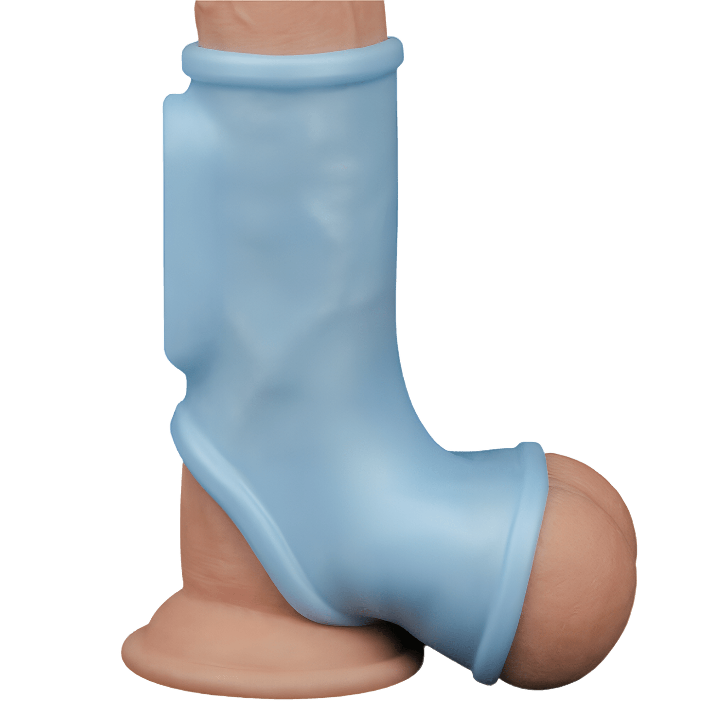 Vibrating Wave Silk Guaina Fallica Intera Stimolante con Vibrazione - Azzurro Lovetoy