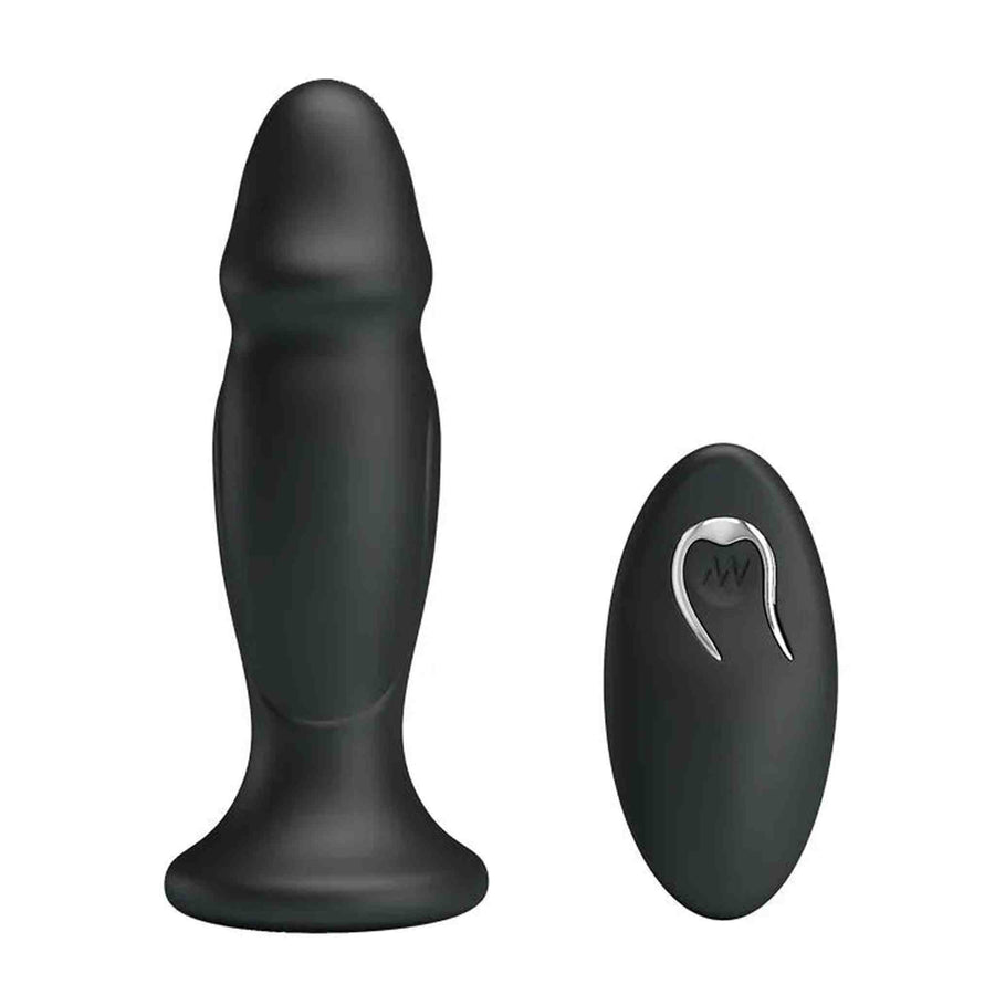 Semi-Realistic Medical Silicone Anal Plug with 12 Vibration Programs and Remote Control