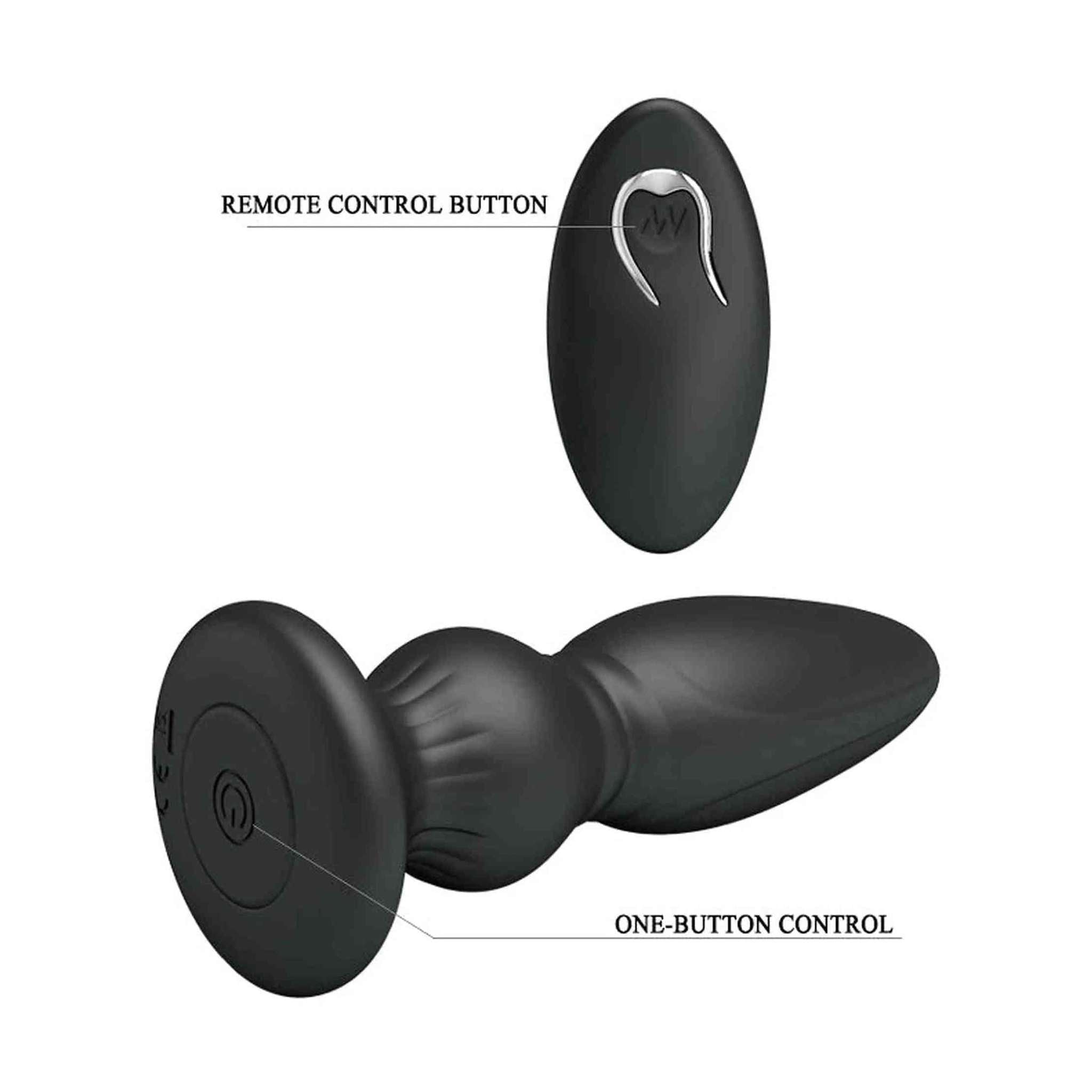 Vibratore Anale Ricaricabile con Telecomando Wireless 12 modalità di vibrazione