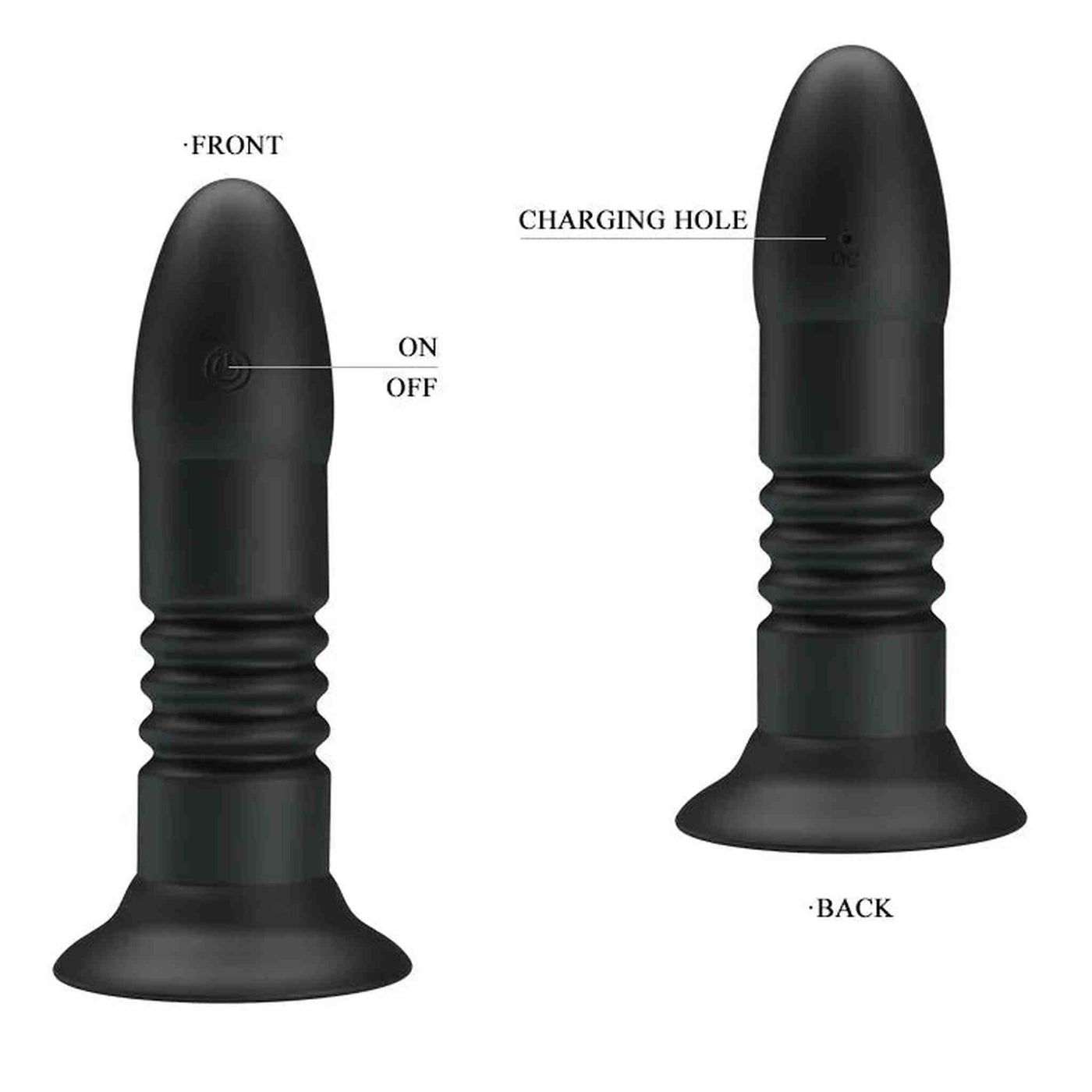 Vibratore Anale a Spinta con Telecomando Wireless