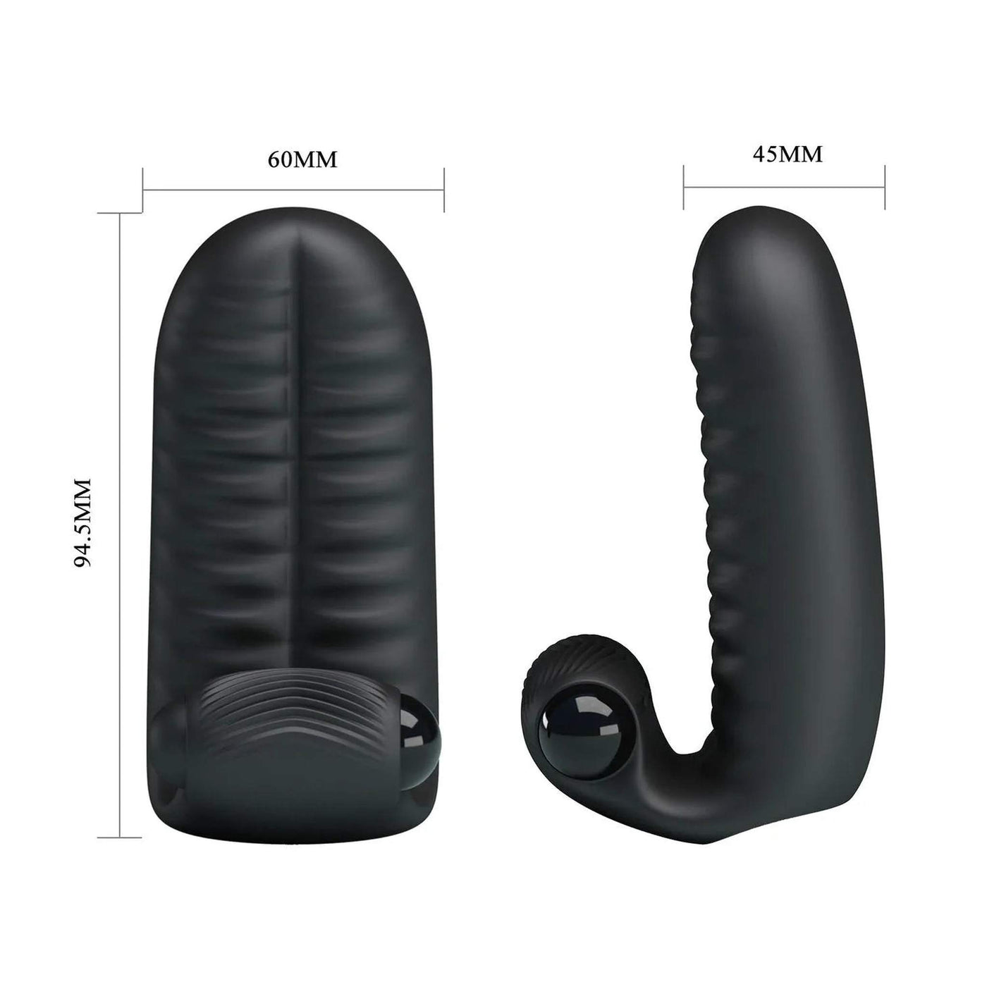 Vibratore DOPPIO da dita con stimolatore clitorideo