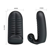 Vibratore DOPPIO da dita con stimolatore clitorideo