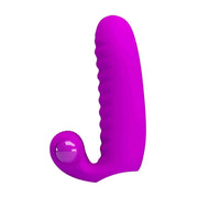Vibratore DOPPIO da dita con stimolatore clitorideo