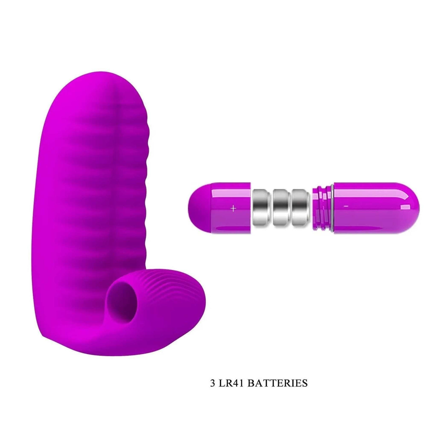 Vibratore DOPPIO da dita con stimolatore clitorideo