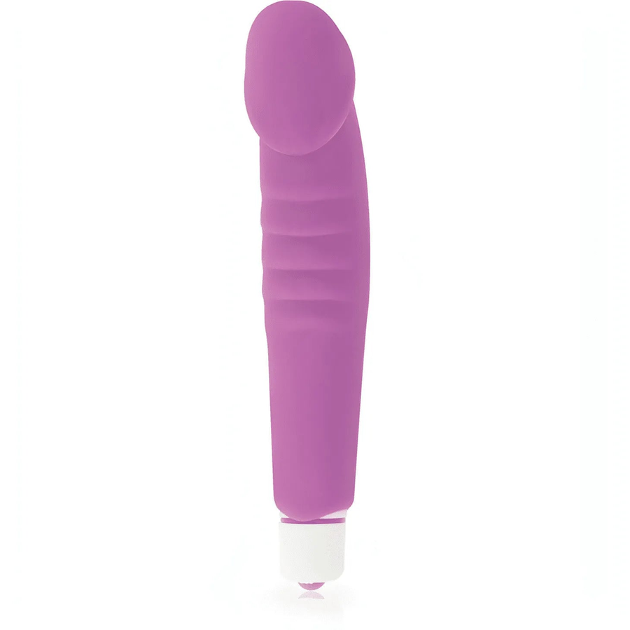 Phallic-shaped design vibrator for G-spot stimulation with stimulating ribs - Silicone, 7 vibration modes, Vio