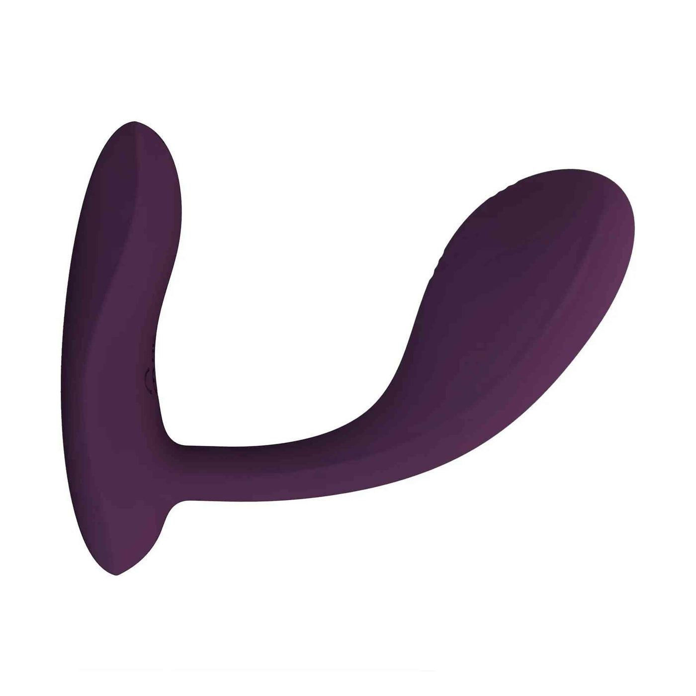 Vibratore silicone morbido viola scuro forma ergonomica doppia stimolazione