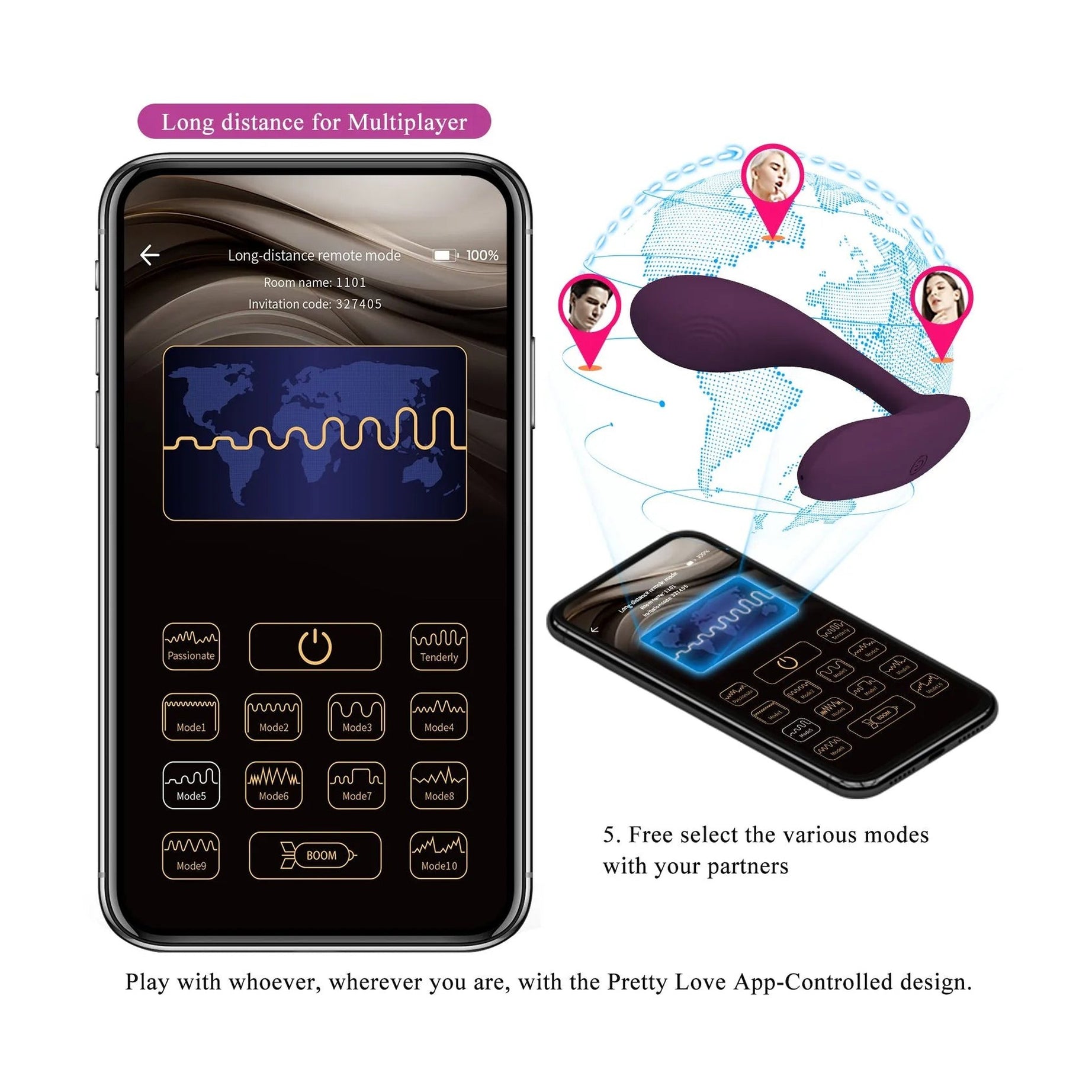 Vibratore Doppia Stimolazione Con Controllo Da Smartphone