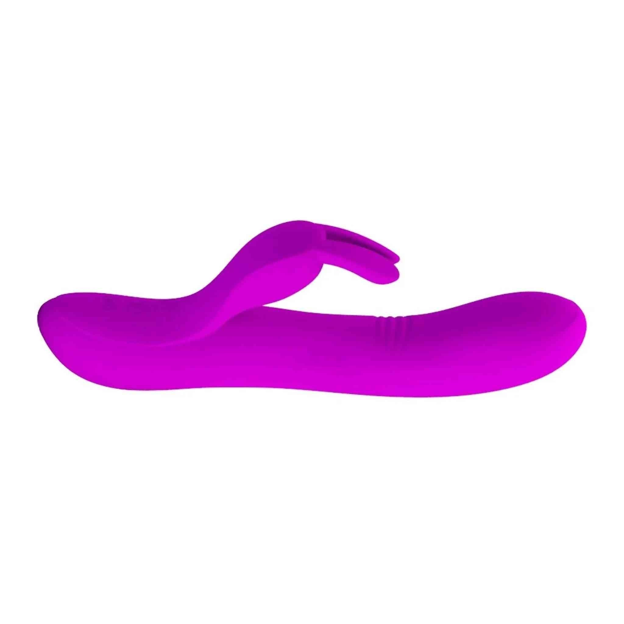 Vibratore Rabbit 100% in silicone, con 4 diverse modalità di tickling e 7 diverse modalità di vibrazione - Viola, Ricaricabile,