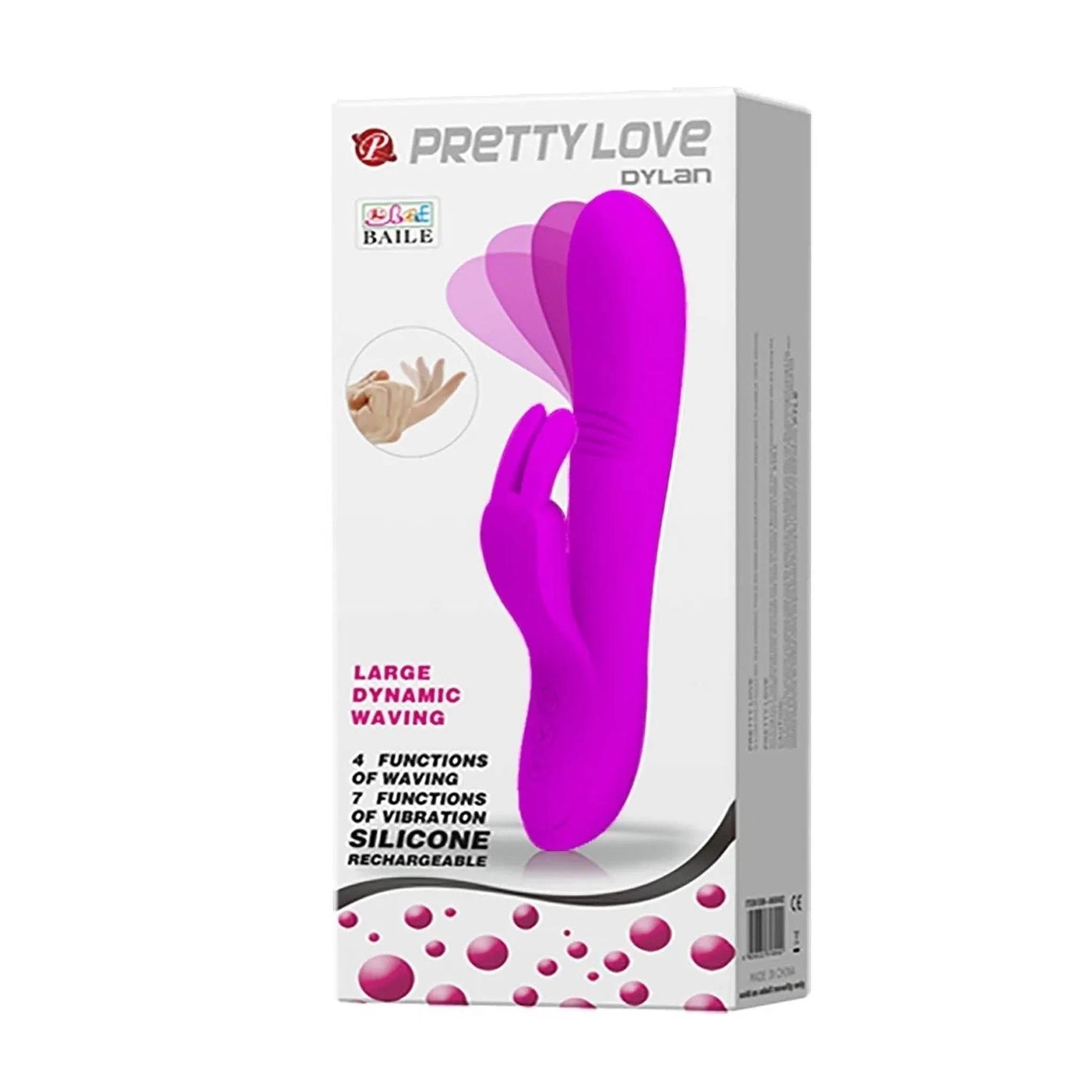 Vibratore Rabbit 100% in silicone, con 4 diverse modalità di tickling e 7 diverse modalità di vibrazione - Viola, Ricaricabile,