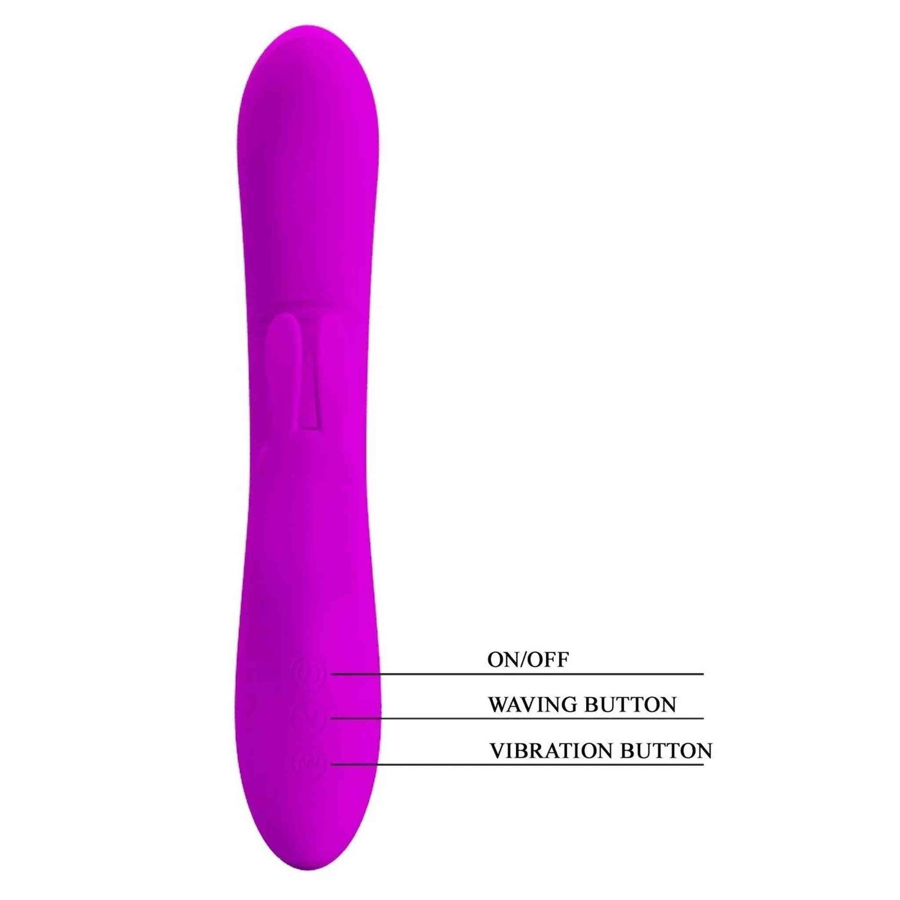 Vibratore Rabbit 100% in silicone, con 4 diverse modalità di tickling e 7 diverse modalità di vibrazione - Viola, Ricaricabile,