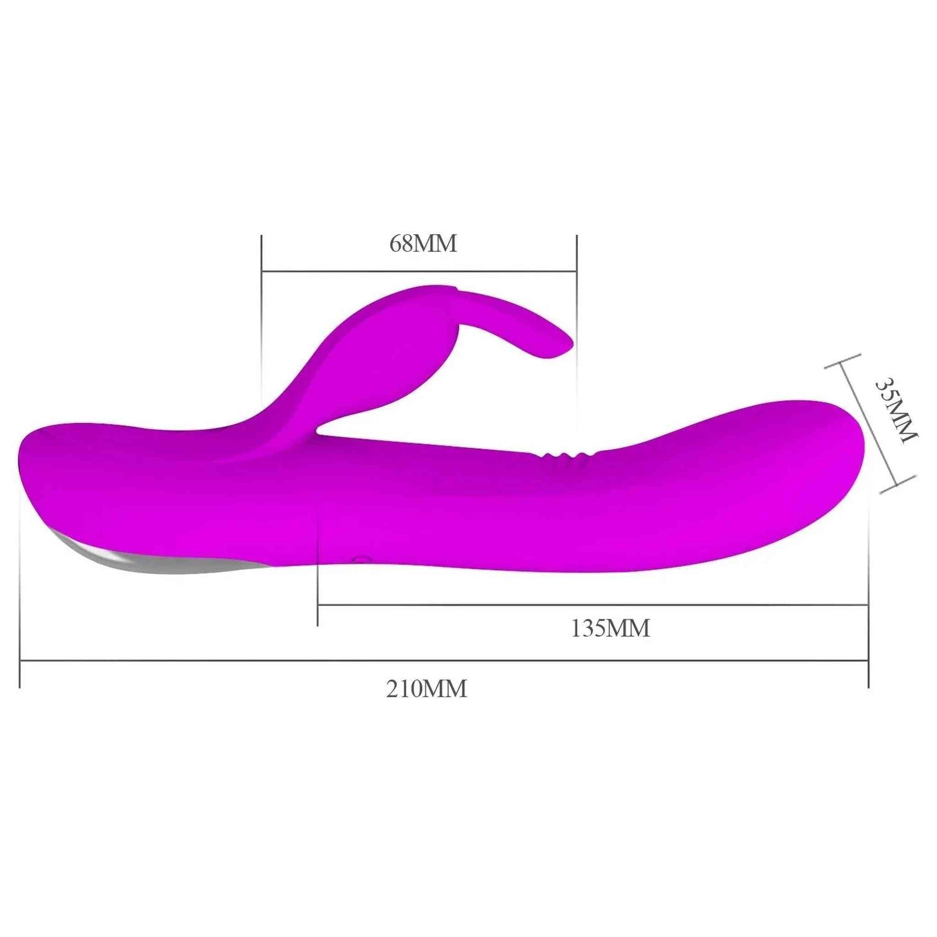 Vibratore Rabbit 100% in silicone, con 4 diverse modalità di tickling e 7 diverse modalità di vibrazione - Viola, Ricaricabile,