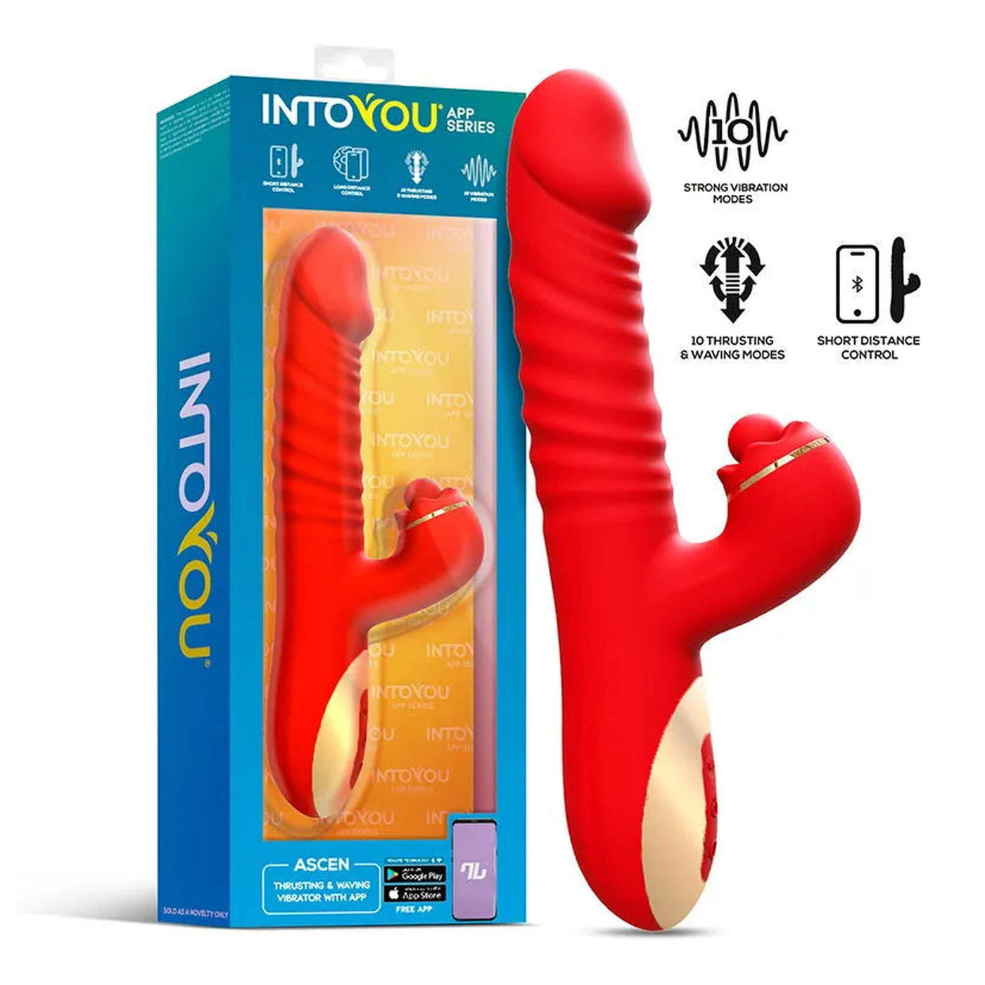 Vibratore Rabbit a Spinta e Pulsazione con Controllo da Smartphone