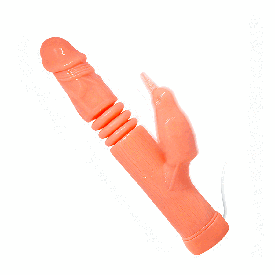 Rabbit Vibrator with Rotation and UP &amp; Down - Flesh Pink