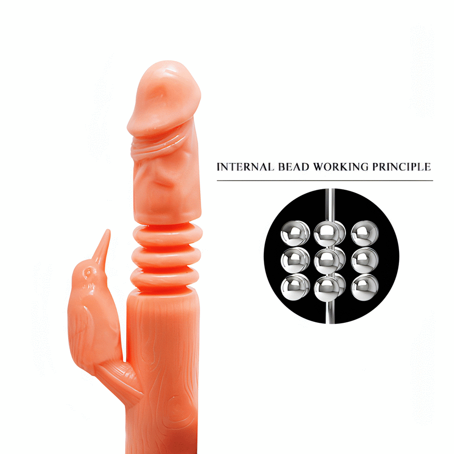 Rabbit Vibrator with Rotation and UP &amp; Down - Flesh Pink