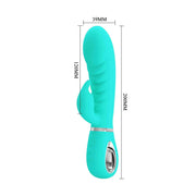 Vibratore rabbit turchese dimensioni 200mm con anello metallico
