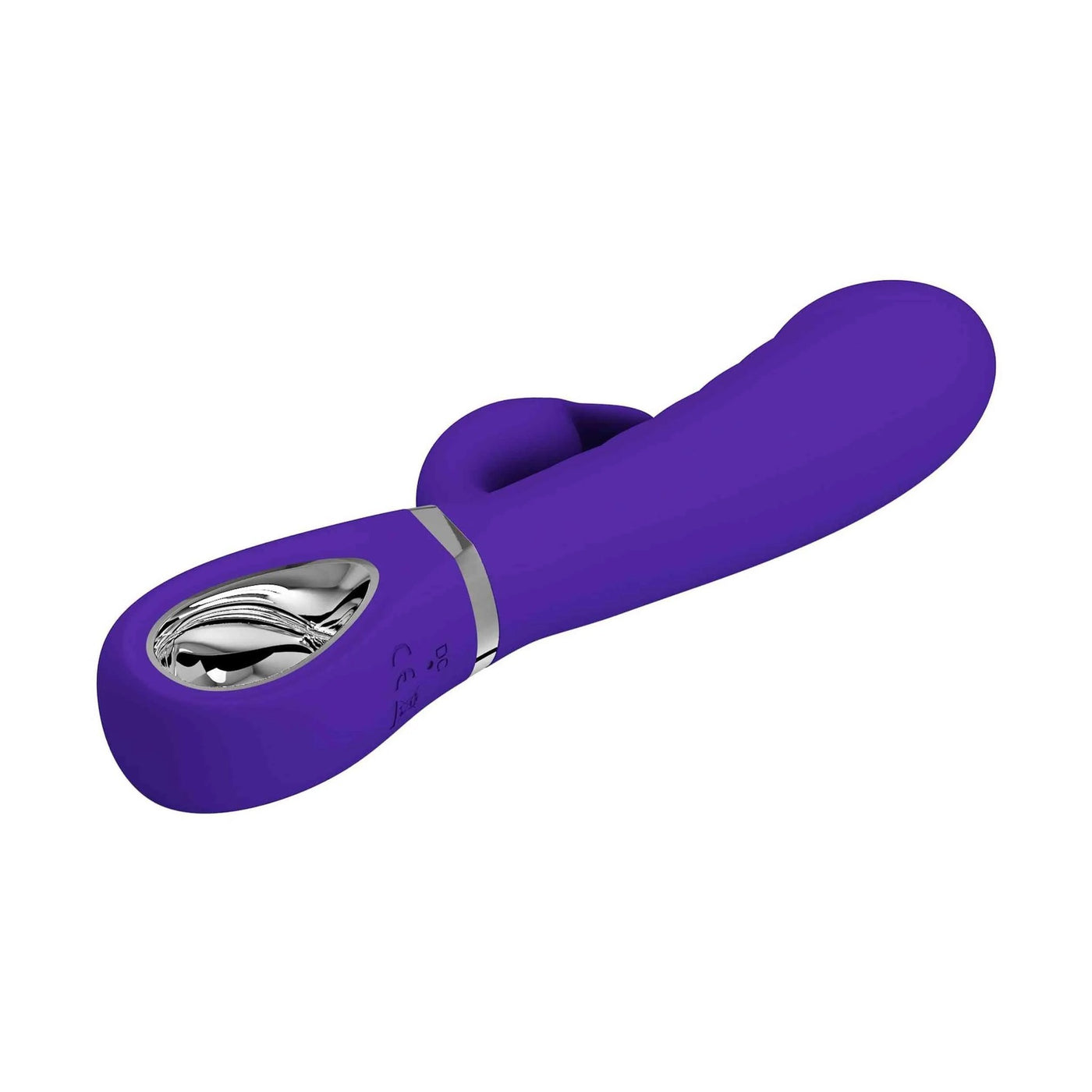 Vibratore rabbit viola in silicone posizionato diagonalmente