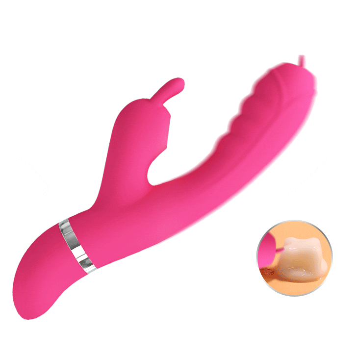 Vibratore Rabbit con funzione Licking e Succhia Clitoride - Silicone Medicale, Fucsia - GoEstasy