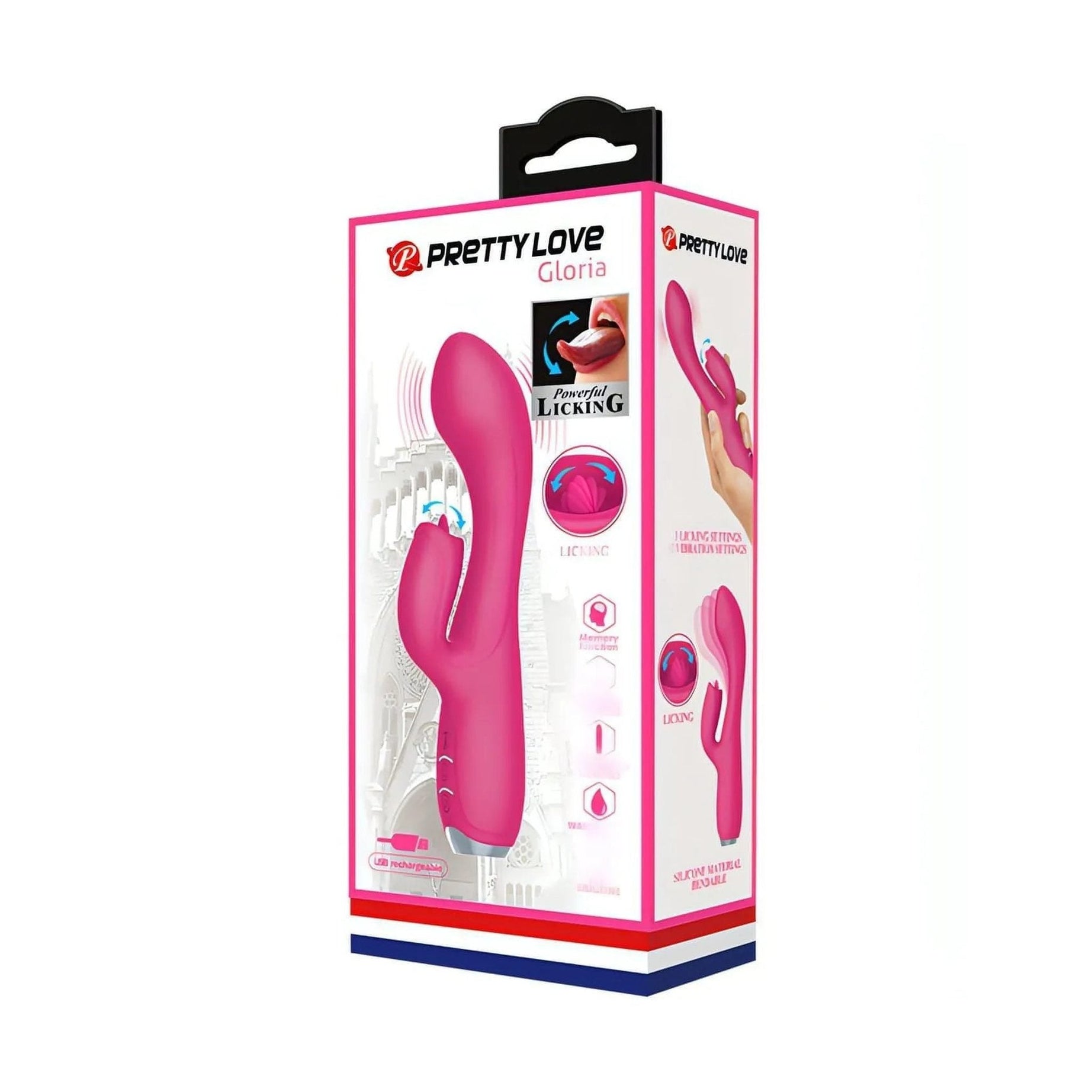 Vibratore Rabbit con lecca clitoride - 12 modalità di vibrazione e 3 di suzione - Silicone Medicale, Ricaricabile, Viola