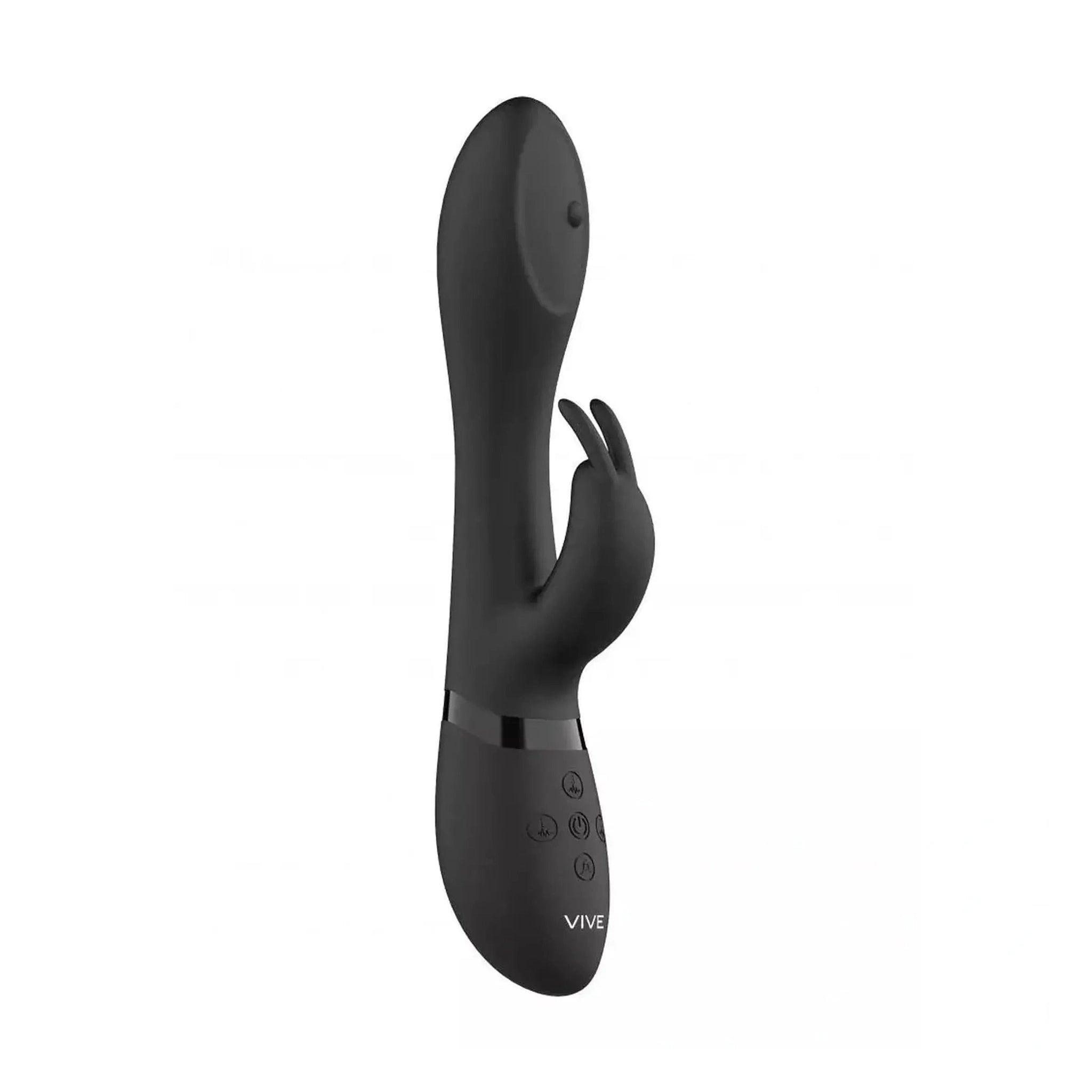 Vibratore Rabbit con pin in movimento multidirezionale a 360° - Nero