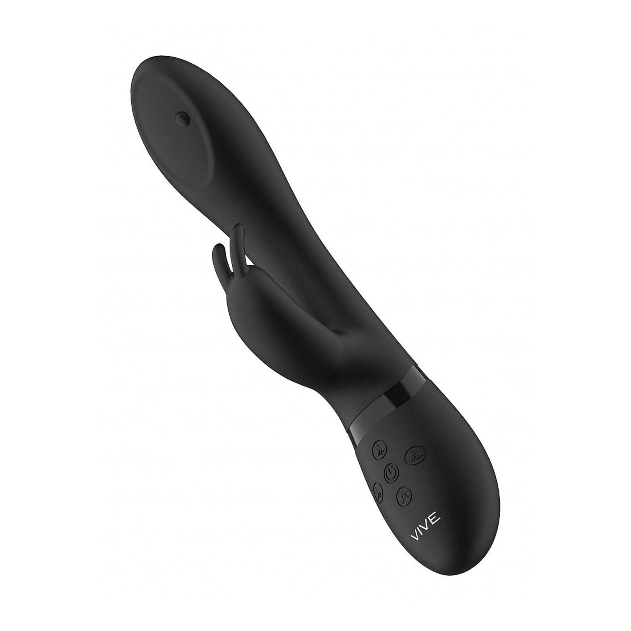 Vibratore Rabbit con pin in movimento multidirezionale a 360° - Nero