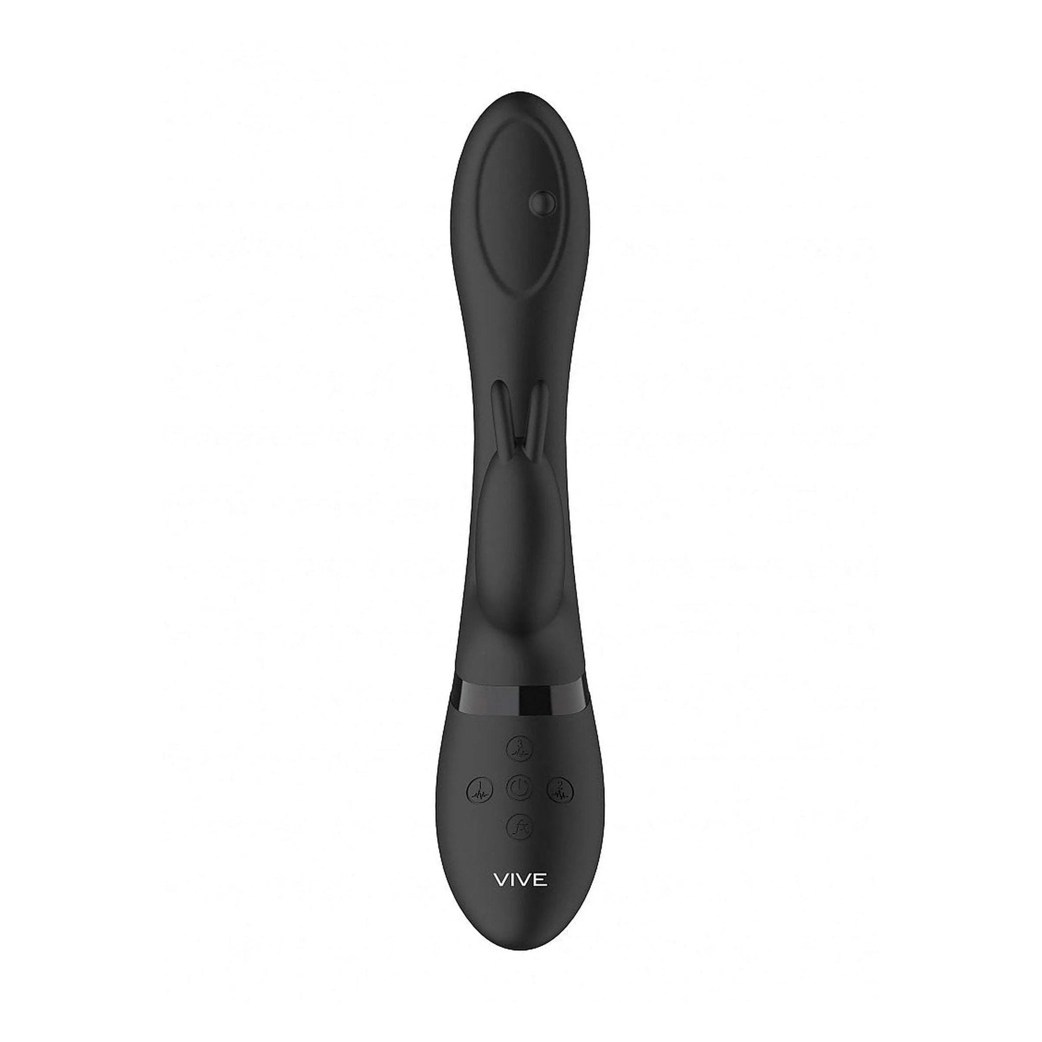 Vibratore Rabbit con pin in movimento multidirezionale a 360° - Nero