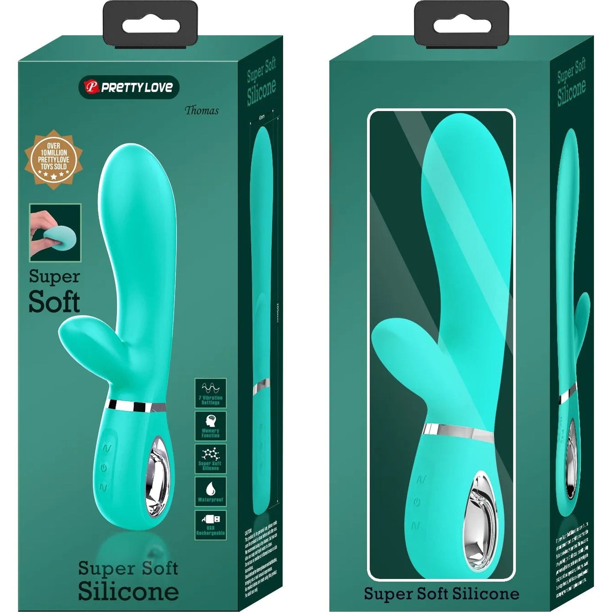 Vibratore Rabbit in 100% Silicone Medicale con 12 diverse modalità di vibrazione, Ricaricabile