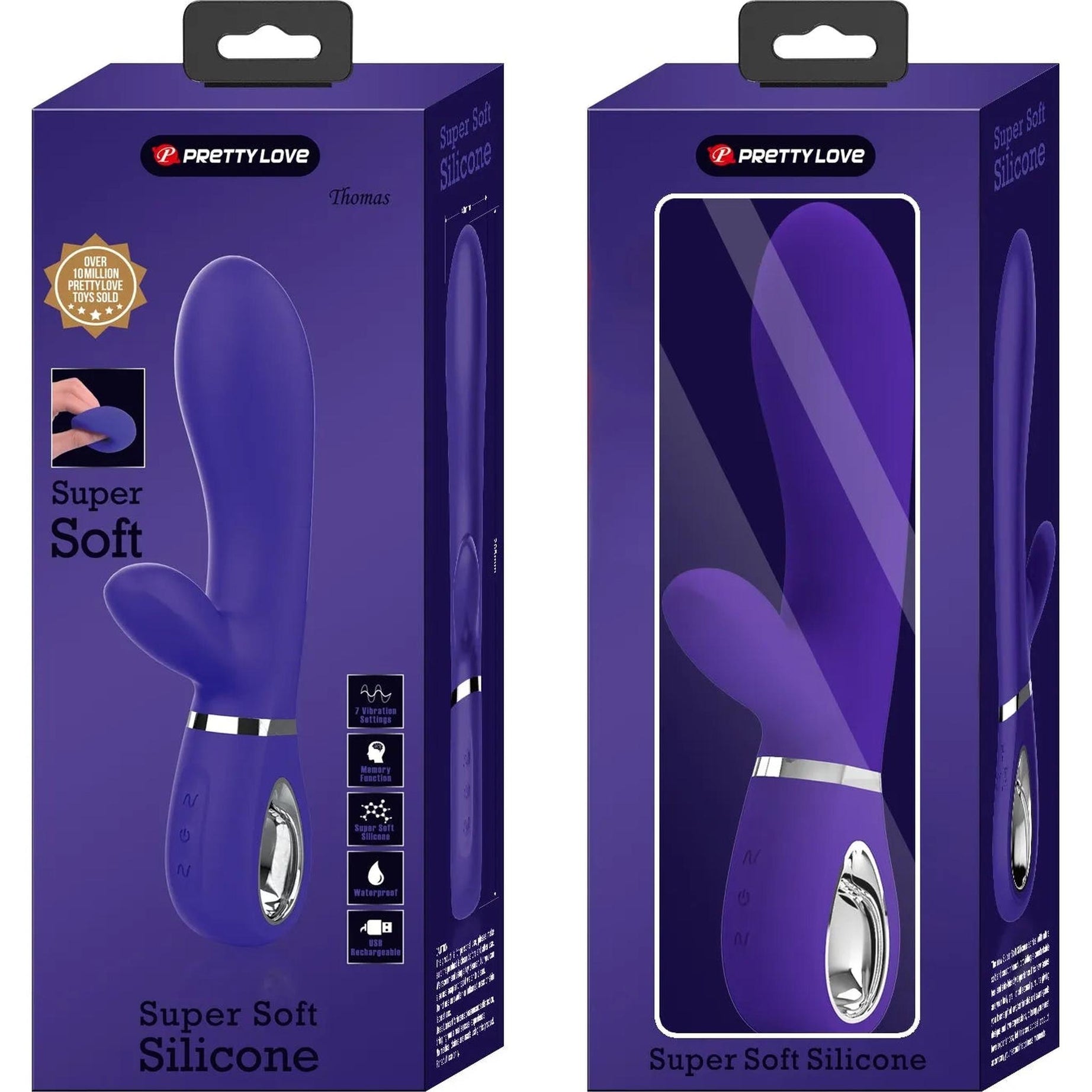 Vibratore Rabbit in 100% Silicone Medicale con 12 diverse modalità di vibrazione, Ricaricabile