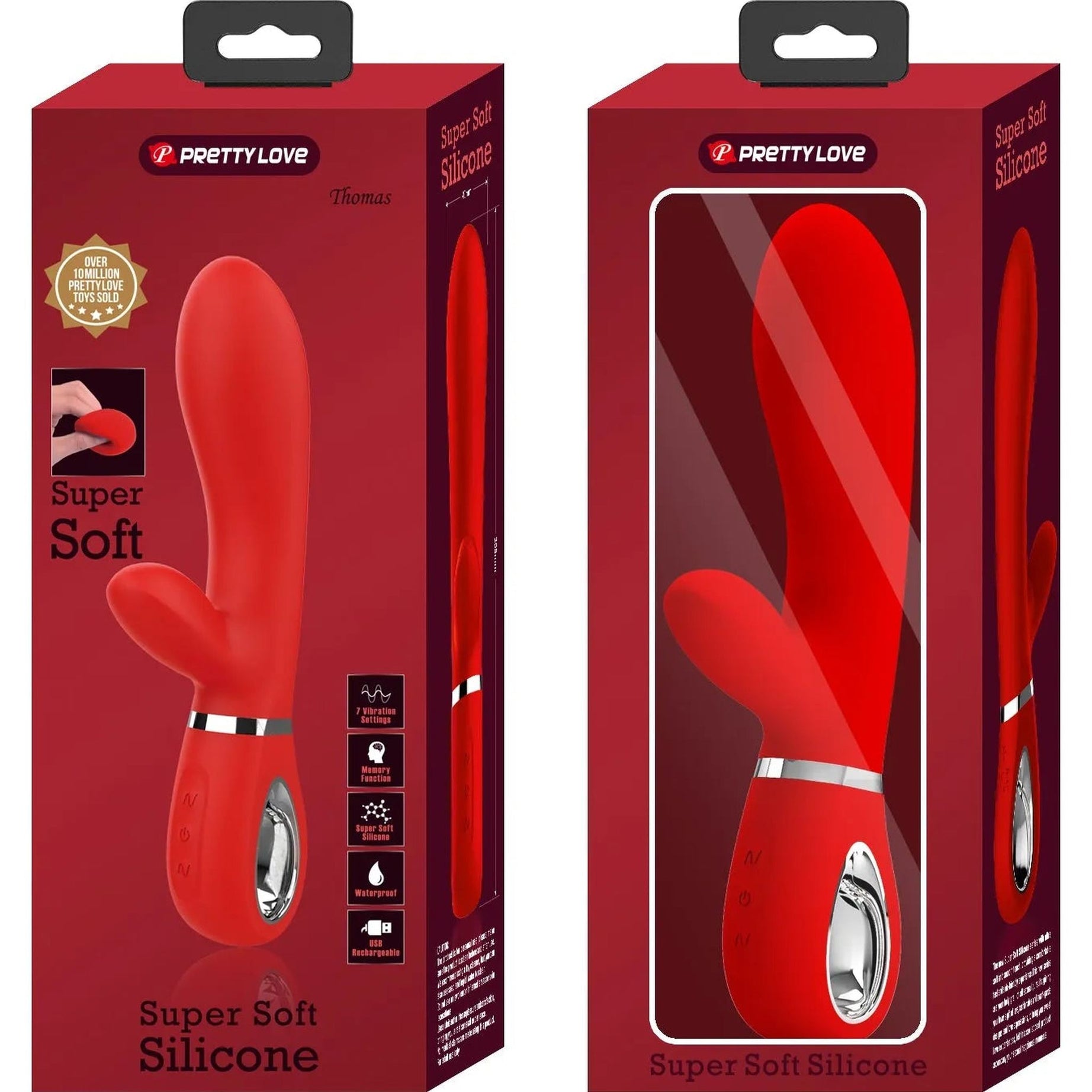 Vibratore Rabbit in 100% Silicone Medicale con 12 diverse modalità di vibrazione, Ricaricabile